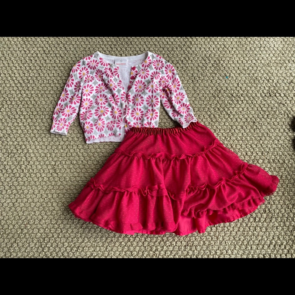 Hanna Andersson sweater and twirl skirt size 90